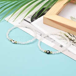 Natural White Jade Round Beads Stretch Bracelet Set&nbsp;BJEW-JB07000