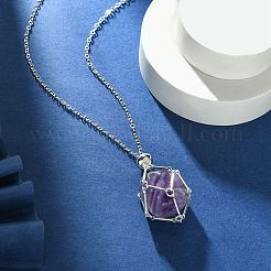 304 Stainless Steel Macrame Pouch Braided Gemstone Holder&nbsp;NJEW-JN04468-06