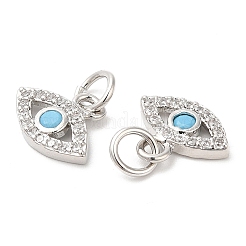 Eco-Friendly Brass Micro Pave Cubic Zirconia Charms&nbsp;ZIRC-F083-018P-01-RS