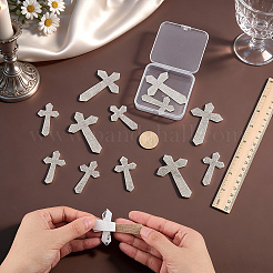 12Pcs 2 Styles Cross Hotfix Rhinestone (Hot Melt Adhesive On The Back)&nbsp;DIY-FG0010-33