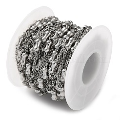 304 Stainless Steel Cable Chains with Beads&nbsp;CHS-F020-05P