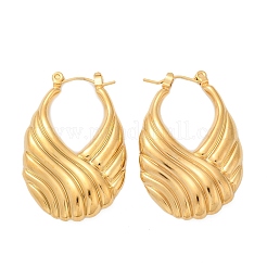 304 Stainless Steel Stripe Hoop Earrings&nbsp;EJEW-S265-11G