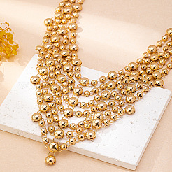 Alloy Round Beads Multi-strand Necklaces&nbsp;WGB544A-01