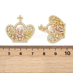 Brass Micro Pave Cubic Zirconia Pendants&nbsp;KK-S526-09G-A