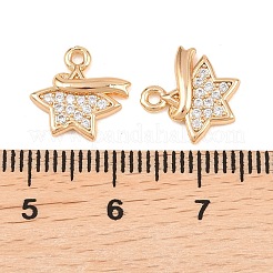 Brass Micro Pave Cubic Zirconia Pendants&nbsp;KK-L261-03G