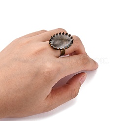 DIY Antique Bronze Brass Pad Ring Making&nbsp;RJEW-MSMC002-09