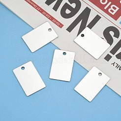 Tarnish Resistant 201 Stainless Steel Rectangle Mirror Polished Finish Stamping Blank Tag Pendants&nbsp;STAS-S031-01