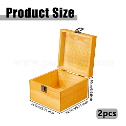 2Pcs Wooden Flip Cover Storage Boxes&nbsp;WOCR-DC0001-05