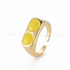 Brass Enamel Cuff Rings&nbsp;RJEW-Q164-003-NF