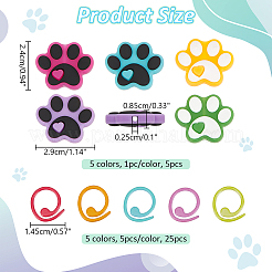 Dog Paw Print Silicone Knitting Needle Stoppers&nbsp;DIY-NB0010-74