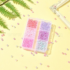 45G 6 Colors Transparent Glass Round Seed Beads&nbsp;SEED-FS0001-32