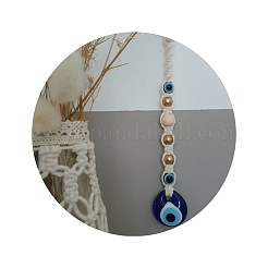 Teardrop with Evil Eye Glass Pendant Decorations&nbsp;EVIL-PW0002-05