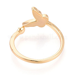 Butterfly Brass Shell Cup Peg Ring Settings&nbsp;KK-T076-21G