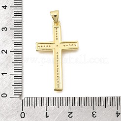 Brass Micro Pave Clear Cubic Zirconia Pendants&nbsp;KK-D255-05G-03