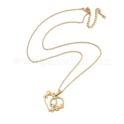 PVD Vacuum Plating 201 Stainless Steel Pendant Necklaces&nbsp;NJEW-R267-02Q-G