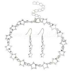 Alloy Hollow Star Bracelets & Dangle Earrings Sets for Women&nbsp;FS-WG05F94-01