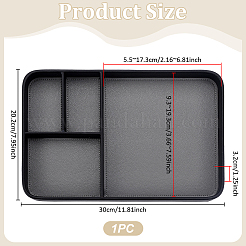 4 Grids PU Leather Jewelry Plates&nbsp;ODIS-WH0108-061