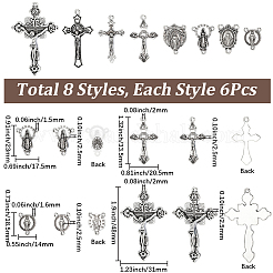 48Pcs 8 Styles DIY Alloy Pendant and Link Findings Kits&nbsp;FIND-SC0021-29