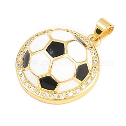 Football Brass Micro Pave Cubic Zirconia Pendants&nbsp;KK-A297-09K-G