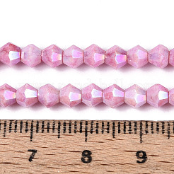 Anti-Tarnish Electroplate Bicone Glass Beads Strands&nbsp;EGLA-T021-4mm-16-04