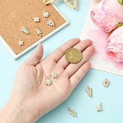 6Pcs 3 Styles Brass Pave Cubic Zirconia Pendants&nbsp;KK-YW0003-80