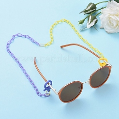 Personalized Two Tone ABS Plastic Cable Chain Necklaces&nbsp;NJEW-JN02825-04
