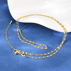 2MM Brass Mariner Link Chain Necklaces for Men Women&nbsp;NJEW-L012-07G