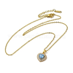 Brass Rhinestone and Glass Pendant Necklaes&nbsp;NJEW-M210-02G