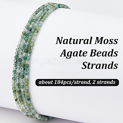 2 Strands Natural Moss Agate Beads Strands&nbsp;G-OC0005-64