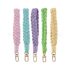 Handmade Macrame Cotton Threads Wrist Strap Pendant Decoration&nbsp;HJEW-JM02625