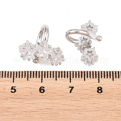 Brass Micro Pave Clear Cubic Zirconia Cuff Earrings&nbsp;EJEW-G471-40P