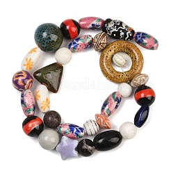 Mixed Style Handmade Porcelain Beads Strands&nbsp;PORC-P038-02M