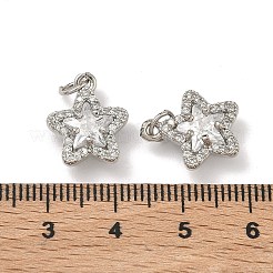 Brass Micro Pave Clear Cubic Zirconia Pendants&nbsp;KK-D228-11P