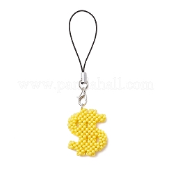 Glass Beaded Dollar Sign Pendant Decorations&nbsp;HJEW-MZ00149