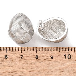 Woven Oval Brass Stud Earrings&nbsp;EJEW-D351-06P