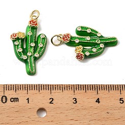 Brass Micro Pave Clear Cubic Zirconia Enamel Pendants&nbsp;KK-G537-02G