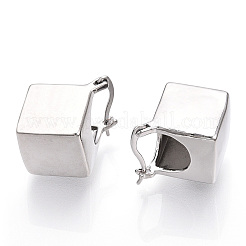 Brass Rhombus Thick Hoop Earrings for Women&nbsp;EJEW-F303-05P