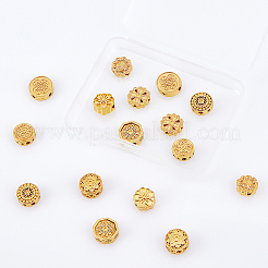 16Pcs 8 Style Rack Plating Brass Beads&nbsp;KK-CA0002-12