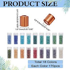 90G 18 Colors Glass Bugle Beads&nbsp;SEED-ME0001-18