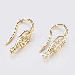 Brass Micro Pave Cubic Zirconia Earring Hooks&nbsp;ZIRC-K075-38G