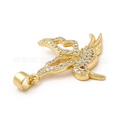 Rack Plating Brass Micro Pave Cubic Zirconia Pendants&nbsp;KK-E072-18G