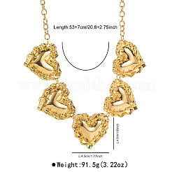Alloy Textured Heart Bib Necklaces for Women&nbsp;WGBCDDA-01