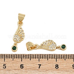 Brass Micro Pave Cubic Zirconia Pendants&nbsp;KK-C132-16G