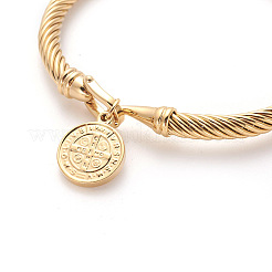 304 Stainless Steel Charm Bangles&nbsp;X-BJEW-L642-27G