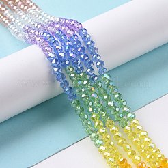 Transparent Electroplate Glass Beads Strands&nbsp;GLAA-E036-02
