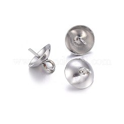 201 Stainless Steel Cup Pearl Peg Bails Pin Pendants&nbsp;STAS-O107-16P