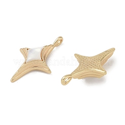 Brass Pave Shell Pendants&nbsp;KK-G497-09G