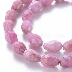Opaque Baking Paint Crackle Glass Beads Strands&nbsp;EGLA-T008-17E