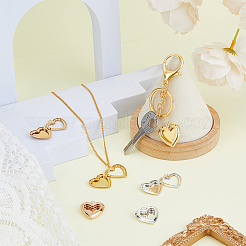 6Pcs 3 Colors Brass Locket Pendants&nbsp;KK-FH0007-49