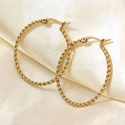 201 Stainless Steel Hoop Earrings&nbsp;EJEW-Q026-13G-A